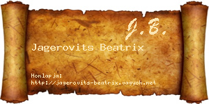 Jagerovits Beatrix névjegykártya